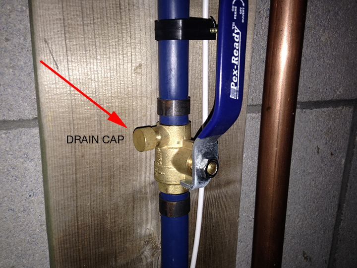 An example of a shut-off valve with a drain plug/cap.