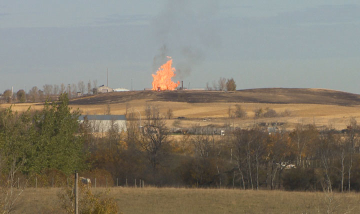 Officials cautiously analyzing the situation to find a safe resolution to a natural gas fire northeast of Saskatoon.