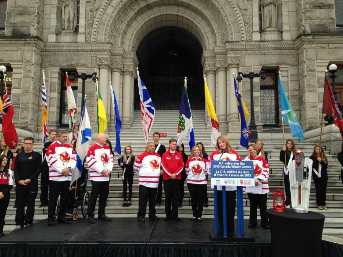 The Canada Winter Games Torch Relay visited Victoria Friday. Photo: @BCGames1.