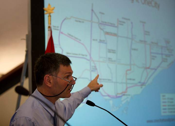Councillor Glenn De Baeremaeker, who along with Councillor Karen Stintz unveils a $30-billion, 30-year transit proposal in Toronto, Ont. Wednesday, June 27/2012.