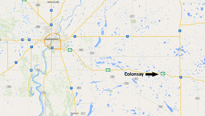 A Manitoba man was killed after a crash in a community southeast of Saskatoon late Monday evening.