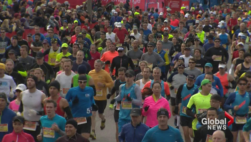 About 25,000 participants from 60 countries will cross the finish line for this weekend's Toronto Waterfront Marathon.
