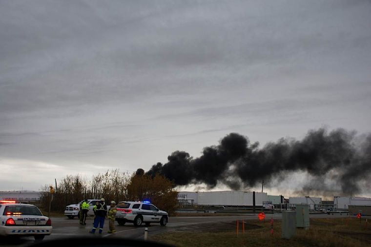 Fire at Hardisty tank farm Wednesday, October 15, 2014