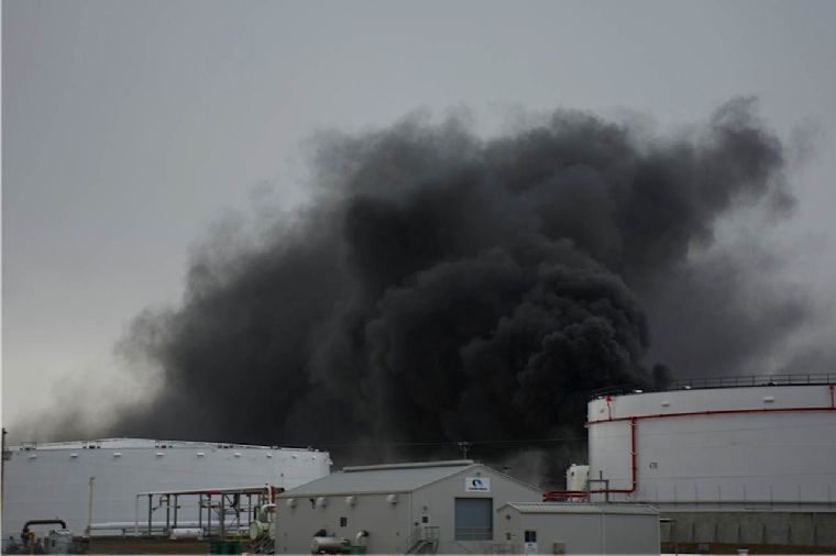 Fire at Hardisty tank farm Wednesday, October 15, 2014.