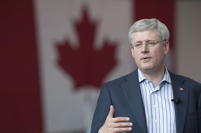 Prime Minister Stephen Harper speaks at the Abilities Centre in Whitby, Ont. on Thursday, Oct. 9, 2014. 