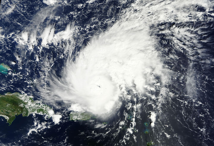 Hurricane Gonzalo seen from a NASA satellite on Oct. 14.