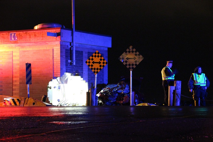 A man died after he drove his car into a pump station at Gilbert and Dyke in Richmond Monday evening. 