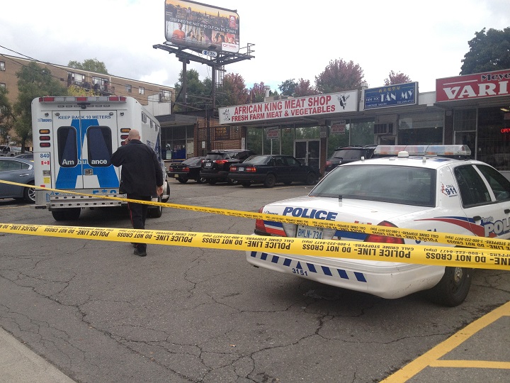 Toronto police and paramedics responded to the scene of a shooting near Jane St. and Wilson Ave.