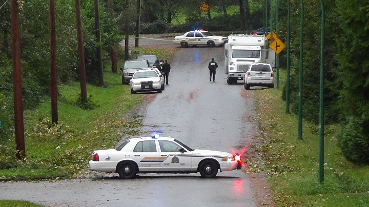 Burnaby RCMP block off the entrance way of Kinder Morgan due to a 'suspicious package'.