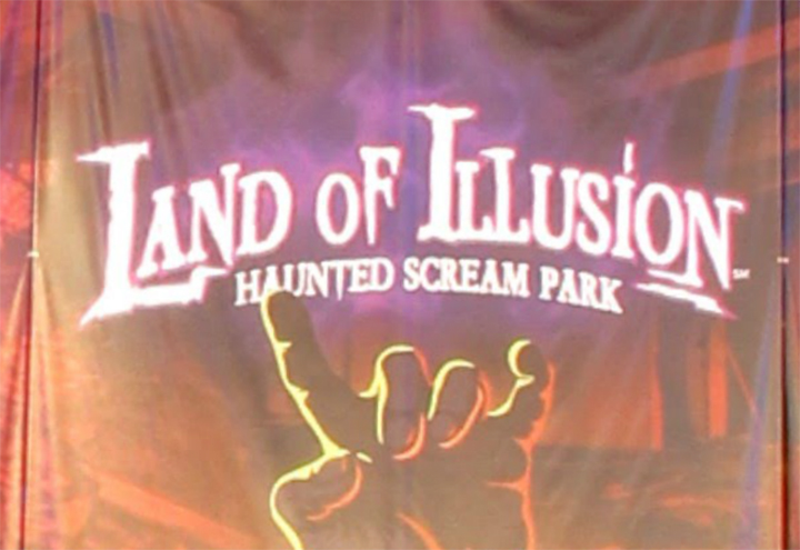 The popular Land of Illusion attraction dates back years and features characters depicting ghouls, killer clowns and zombies.