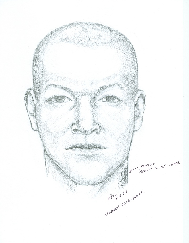 Langley RCMP have put together a composite sketch of one of the suspects in the hammer attack on Oct. 18.