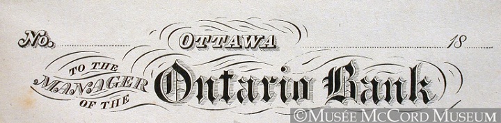 An example of the bill head of the Ontario Bank.