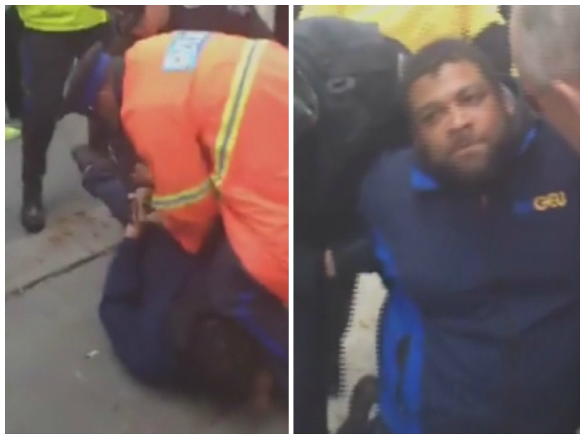 Two screen grabs show Jason MacLean being arrested on Sept. 30, 2014.