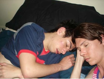 Luka Magnotta is seen lying down with an unidentified man. Police recovered this photo from Magnotta's camera and said it was taken May 19, 2012.