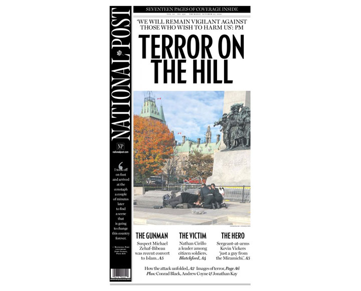 PHOTOS: Newspaper front pages day after Ottawa came under attack - image