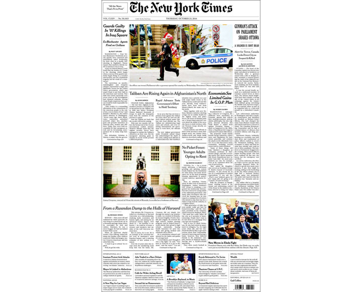 PHOTOS: Newspaper front pages day after Ottawa came under attack - image