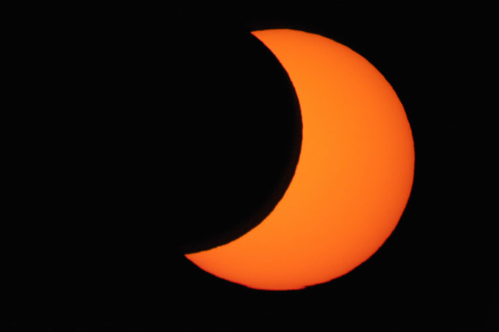 A partial solar eclipse seen in France in 2011.