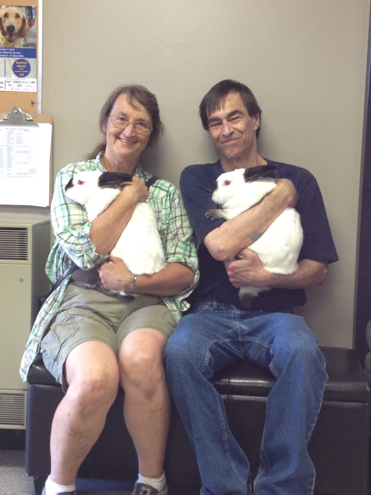 Monty and Betty Boo with their new 'forever' owners. 