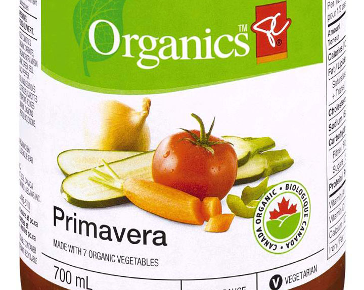 PC Organics brand primavera pasta sauce is among a number of recalls announced by the CFIA.