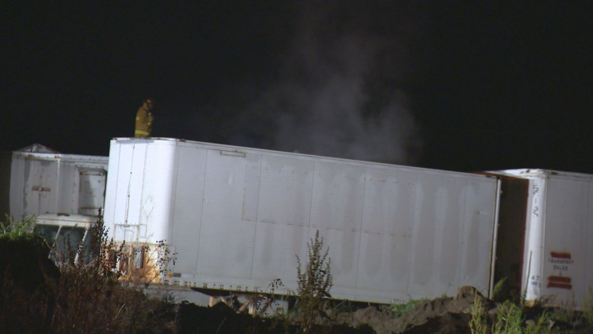 Last Wednesday just before 3 a.m. crews arrived to a storage lot on Winnipeg Street near Mount Pleasant Park to find a refrigerated semi-trailer and a car in flames.