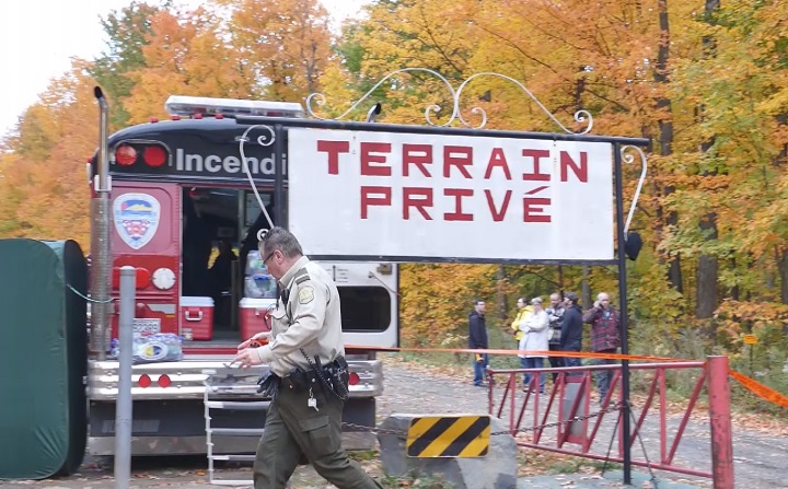 A glimpse of the scene as a search was underway to find a missing 8-year-old boy on Mont Rougemont in Quebec on October 13, 2014.