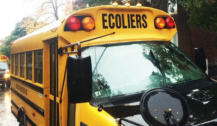 A school bus in Montreal, Que.