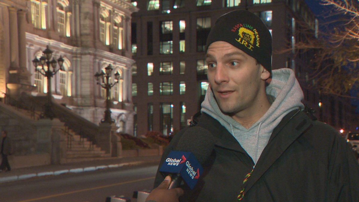 Skateboard activist David "Boots" Bouthiller at Montreal City Hall.
