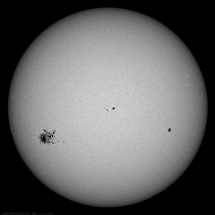 Enormous sunspot turning toward Earth