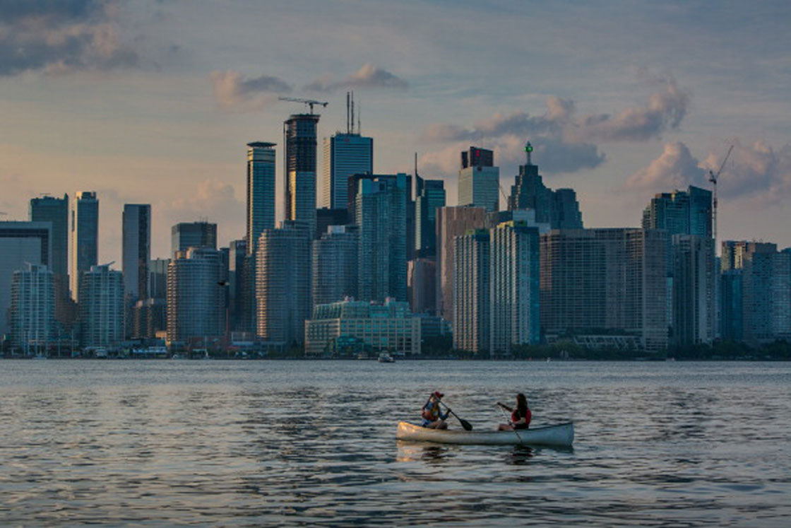 Toronto, as seen from Toronto Island, in July, 2014.