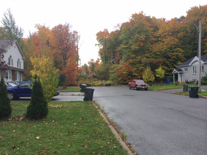 The residential street.
