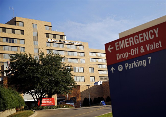 This photo taken on Tuesday, Sept. 30, 2014, shows the exterior of Texas Health Presbyterian Hospital in Dallas.