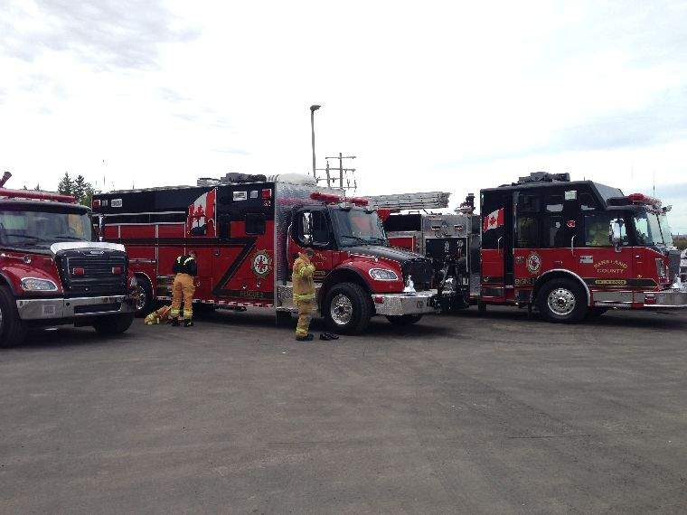 Volunteer firefighters in Alberta