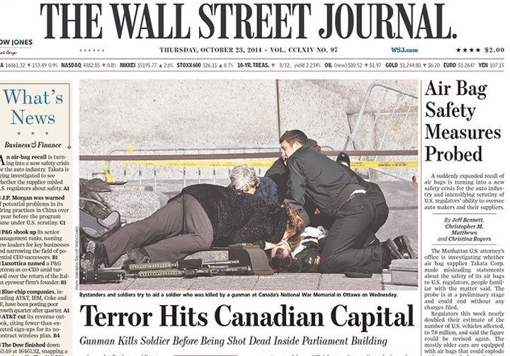 PHOTOS: Newspaper front pages day after Ottawa came under attack - image