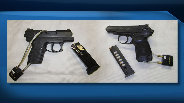 The Canadian Border Service Agency (CBSA) has laid 10 charges against two people in separate weapon seizures at the border.