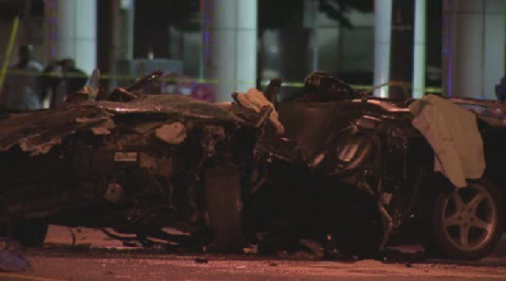 A 29-year-old man is in critical condition following a two-car collision in Vancouver on Oct. 19, 2014. 