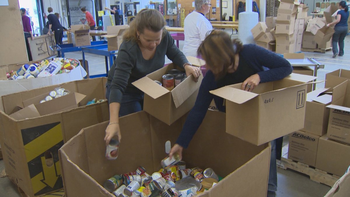 Winnipeg Harvest receiving donations to help feed those in need during Thanksgiving weekend.
