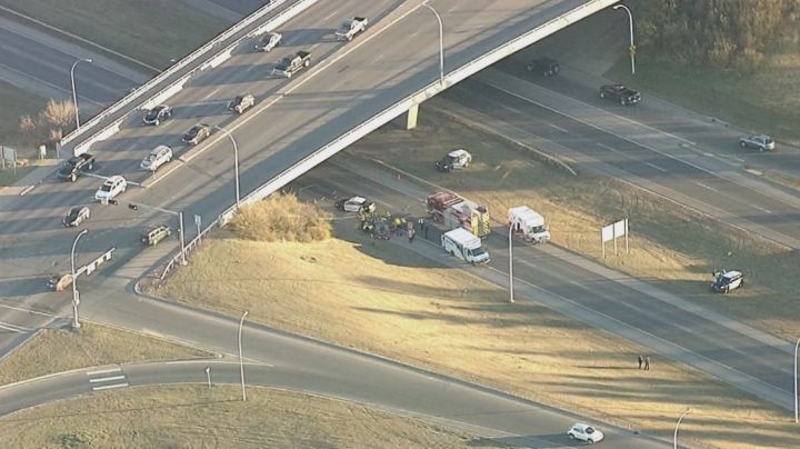 One person is dead and another in hospital following a collision on Yellowhead Trail Sunday, October 12, 2014.