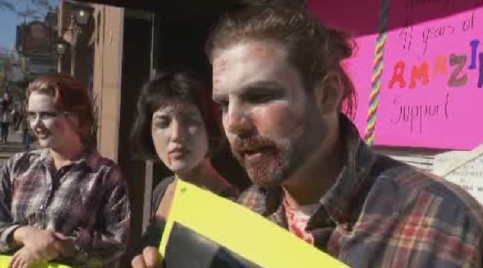 Zombie protest held over imminent closure of a Vancouver youth clinic - image