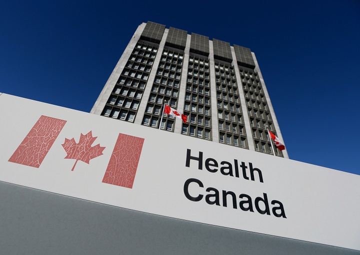 A sign is displayed in front of Health Canada headquarters in Ottawa on Friday, January 3, 2014. 