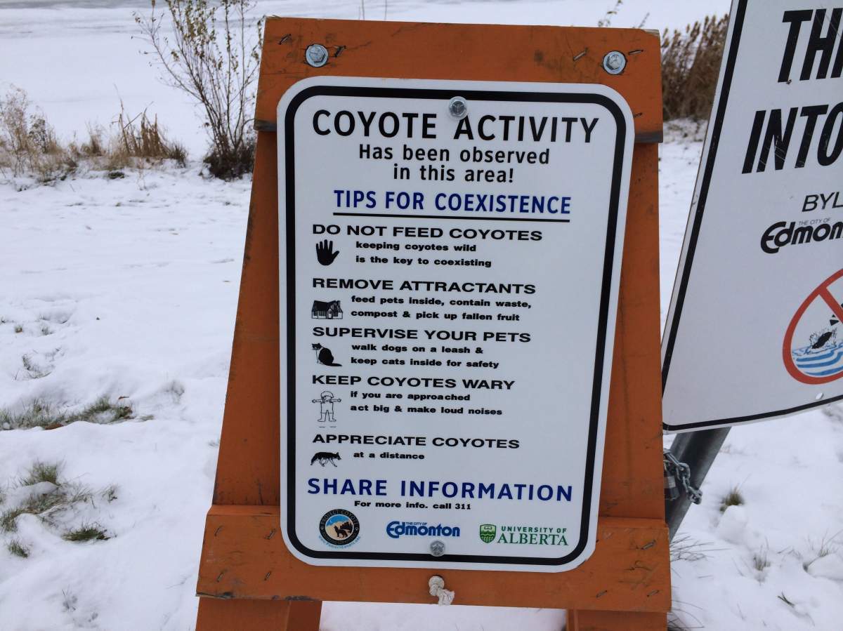 A warning sign in Terwillegar Towne, Nov. 18, 2014