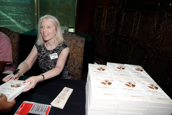 Author Amy Newmark autographs her book at Chicken Soup for the Soul's celebration of its latest book titles, pet food line and more on July 23, 2014 in Las Vegas, Nevada. 