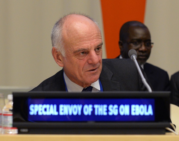 Dr. David Nabarro, Special Envoy of the Secretary-General on Ebola arrives at the United Nations October 10, 2014  during a General Assembly briefing on Ebola.