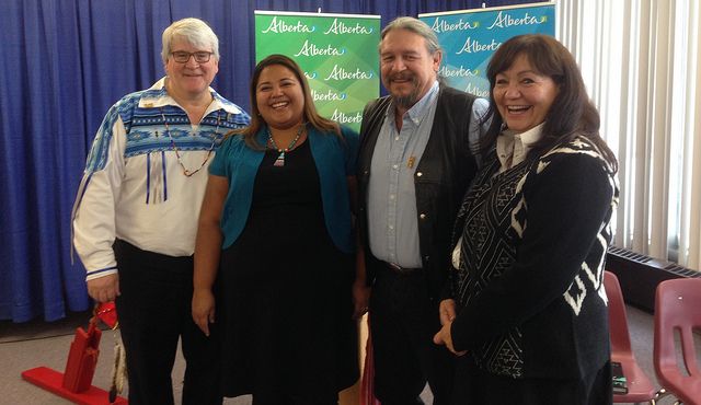 The Alberta government and the Alberta Native Friendship Centres Association has launched a campaign that is asking men to visibly show their support for stopping violence against Aboriginal women, Tuesday, Nov. 25, 2014. 