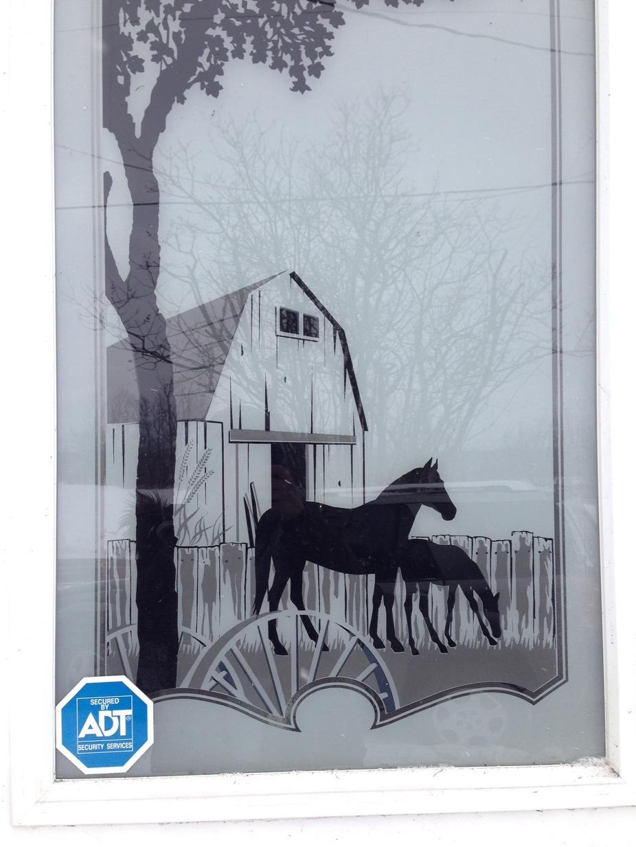 Pictures of horses hung on nearly every wall of the family farm home.