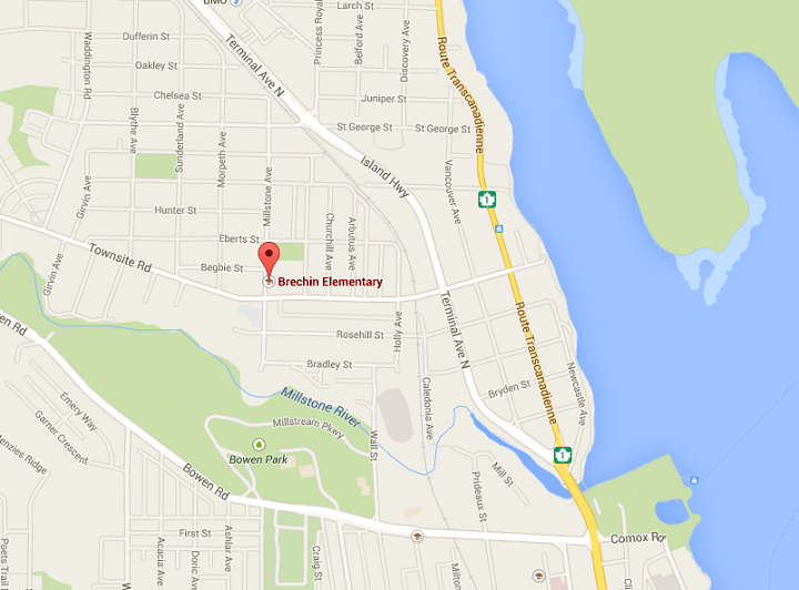 Location of Brechin Elementary school, which was on lock down  on Nov. 13, 2014.