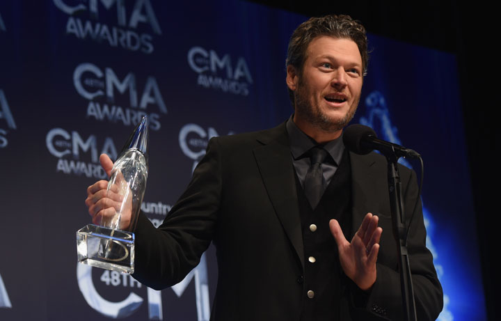 Blake Shelton, pictured at the CMAs on Nov. 5, 2014.