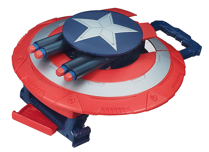This photo provided by Hasbro shows the Captain America shield as a toy.