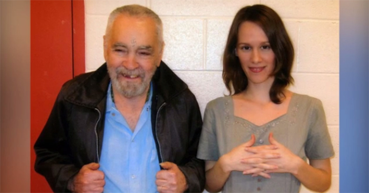 Charles Manson with 26-year-old Afton Elaine Burton. 