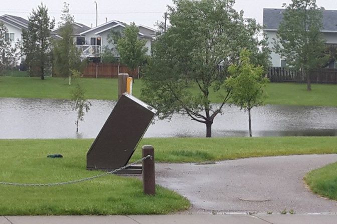 Flooding in Copperwood area of Lethbridge, June 2014.