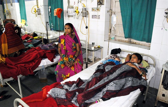 Indian women who underwent sterilization surgeries receive treatment at the CIMS hospital in Bilaspur, in the central Indian state of Chhattisgarh, Tuesday, Nov. 11, 2014. 